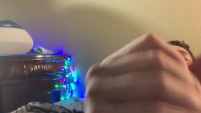 Cecil jerks his big cock in bed