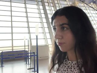 Mad CUMWALK in Big AIRPORT Full of People Risky Public Oral-sex