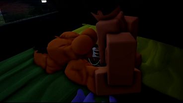 Roblox man gets a warm filling of baby batter while camping