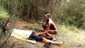 Skinny black girl gets pounded in public by white guy