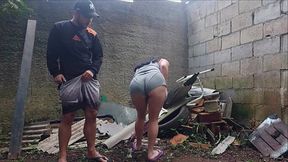 Eating a girl at a party, in the back of the farm