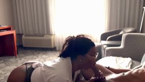 Huge ass ebony ts sucking cock in the morning