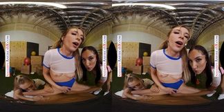 Naughty America Aiden Ashley, Jazmin Luv, and Lily Larimar surprise their personal trainer