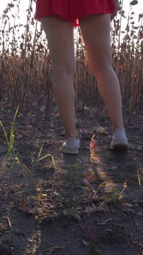 Emotional moment from &quot;Hot Milf In Short Skirt Teases Her Sexy Thong Ass Outdoors&quot;