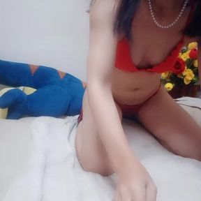 Amazing Hana Pussy Pefect Body in Red Bikini