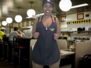 Massage 2018 Oiled Big Booty Show From Waitress at Restaurant - Cami Creams