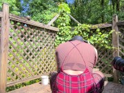 Giant fake tits crossdresser photo shoot BTS cum splattering masturbation