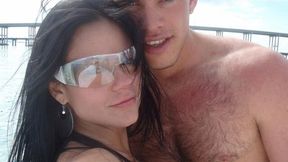 Outdoor sex on the boat with a gorgeous brunette Liseth