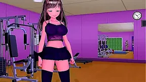 Muscled MMD Goddess Drips Sweat in Steamy Solo Gym Fantasia