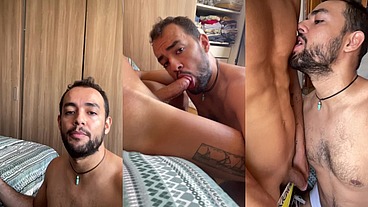 Estava curioso para vê meu vizinho pelado e tive uma surpresa logo que ficamos sozinhos.