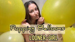 Sexy looner girl gets hot by popping balloons with her butt - sit to pop video