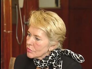 Blond granny gets screwed in the office after sucking a hard dong