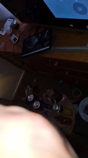 Grandpa wanking his massive semi and cumming humongously