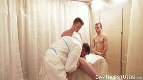 Twink stepcousins Ian Levine and Cole Blue gets barebacking from me