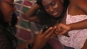 Black Beauties FFM Threesome Hard Fuck - Lesbian Action Creampie Orgy