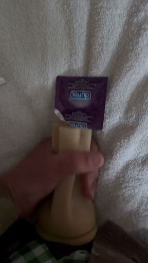 Jerking off in my full uniform with a toy wearing a condom to fill for a follower!   Clip 1