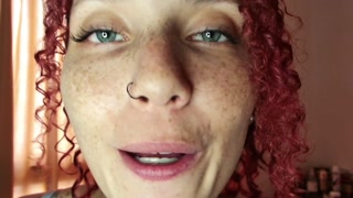 Freckled Redhead girl gives you a sweet JOI while shows her braces - JOI BRACES FETISH