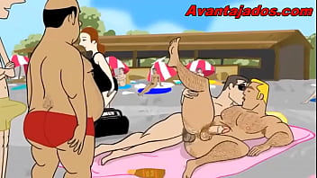 Putaria Quente entre Machos na Praia