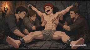 Shackled To The Dungeon Wall - Bare Hands On Stretched Armpits And Ribs (Anime Bara, 20 Scenes)