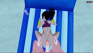 Kale gets fucked at the beach from your POV, titty fuck and missionary creampie - Dragon Ball Hentai.