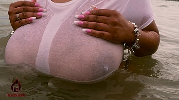 Brija Monet wet t-shirt play