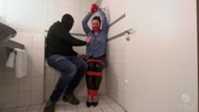 YY186 - Secretary tied in the bathroom