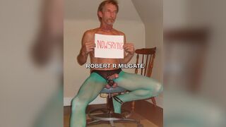 ROBERT R MILGATE EXPOSED WEARING SHEER GREEN PANTYHOSE AND HIGH HEELS