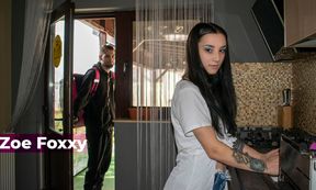 Zoe Foxxy - Paying The Delivery Boy With My Hot Pussy; Real Amateur Brunette Hardcore