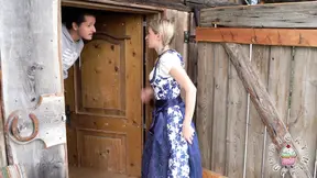 Amateur blonde babe enjoys an outdoor German hardcore fuck on the alpine
