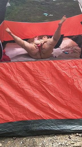 Dirty Stranger Walks by Watching This Slut Slip Dildo Inside