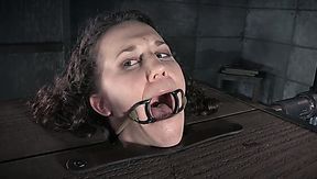 Nasty brunette slut with ring gag in her mouth Bonnie Day got restrained and fucked hard