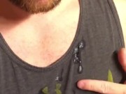 Behind the scenes look at me eating up a cumshot from off of my face as a result of my self facial.