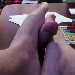 Trying new experiences - First footjob with a dildo