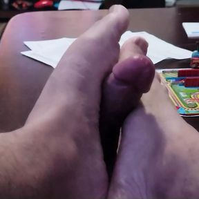 Trying new experiences - First footjob with a dildo