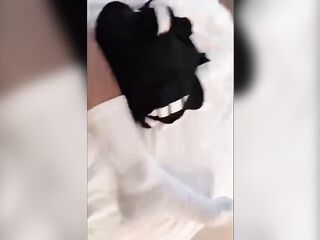 Oriental Katoey love to suck rod on a guy who like to wear socks