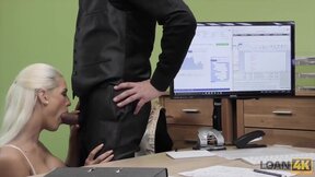 LOAN4K. Babe is tired of working as shop office slut so why fucks hard