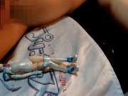 ジブリール美少女フィギュアにぶっかけ顔射【キモオタクの全裸オナニー】