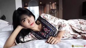 JohnTronX - Gorgeous shy girl shows me her hairy pussy and sucks my dick in POV fashion