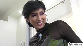 Stepdad spanks and fucks TS Stepdaughters asshole