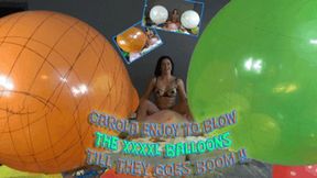 Carola enjoy to blow xxxxl balloons till they goes boom!!