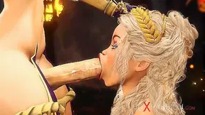 Super hot 3d dickgirl face fucks a sexy princess in the medieval castle