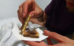 Cum on Food Fetish - Eating Little Cake with Thick Cum