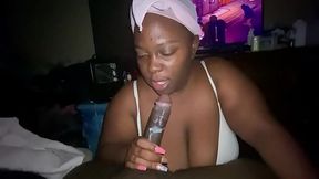 Thot struggles to suck out 2 cumshots | SHE KEPT c. (full video)