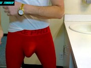 Justa9er Chase Timber Swinging Huge White Cock at Urinal Hung White Dick