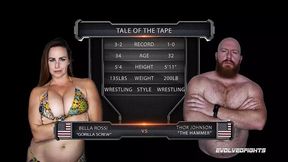 Hot MILF Bella Rossi humiliates Thor Johnson in sex fight