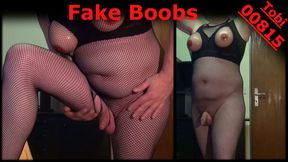 Fake Boobs - some posing in a netsuit shaved body