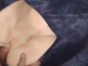 Amateur Stroker Play - Massive Cumshot on Fake Pussy Close-up