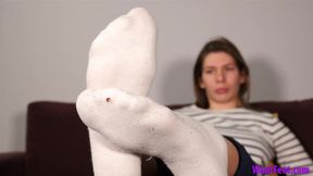 White Worn Socks - HD MP4