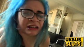 UKSubSluts com - Goth vixen Caitlin Minx's bondage banging and jizz eating