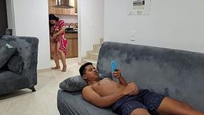 Stepmom seduces me &mdash;  masturbates my dick&#x1F32D; &mdash;  and wants to fuck